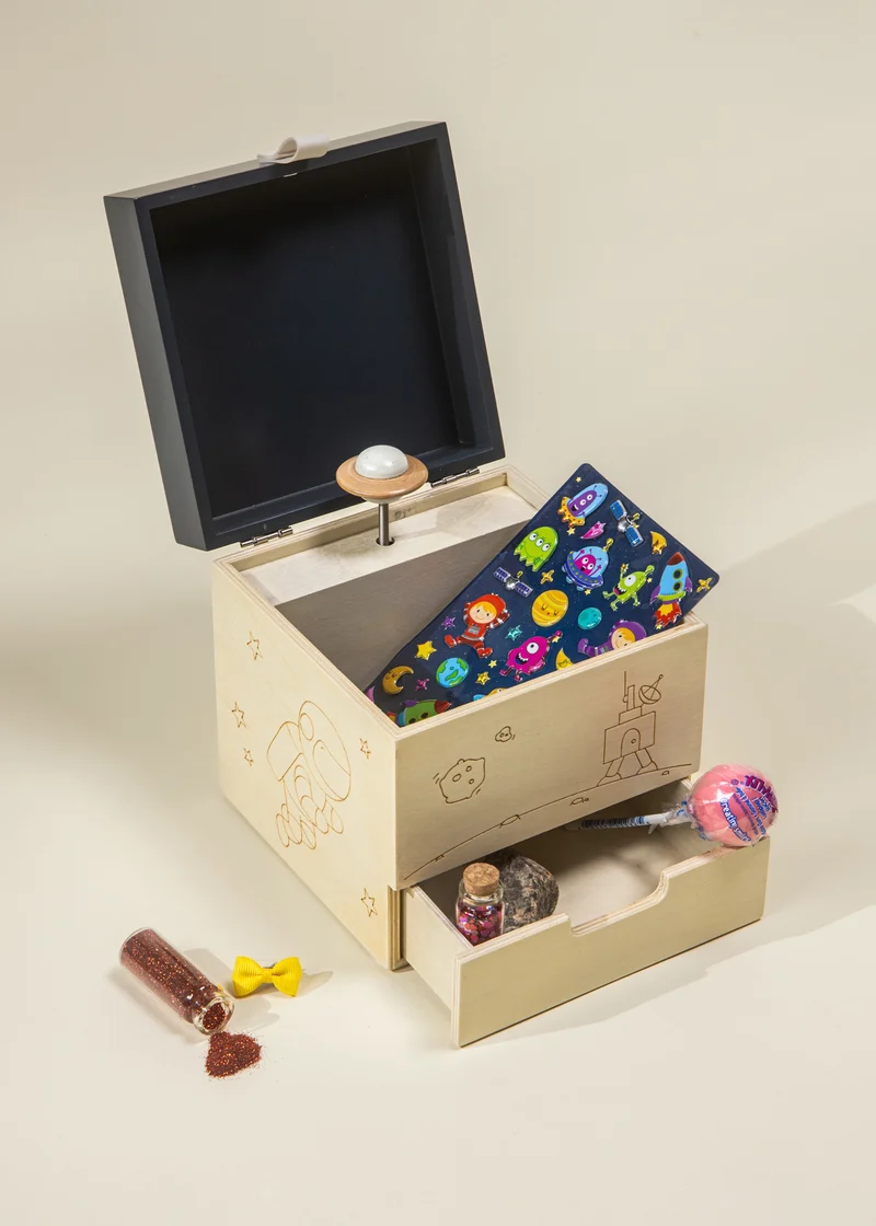 Wooden Musical Souvenir Box - Space