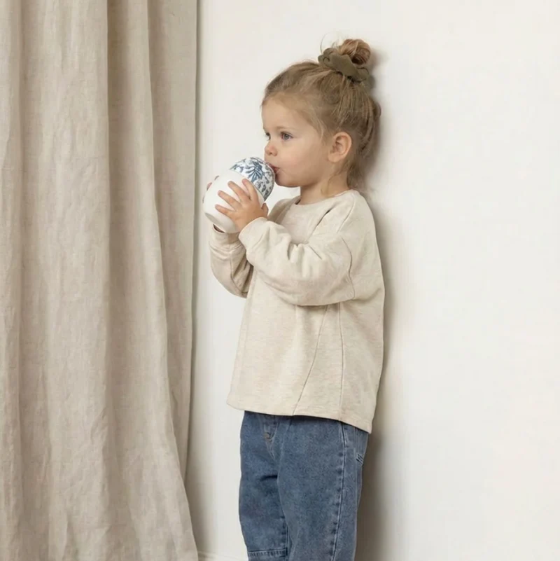 Tasse à paille lestée | Toile de Jouy Bleu