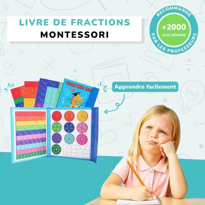 Livre de Fractions Magnétique Montessori - FractionGame™