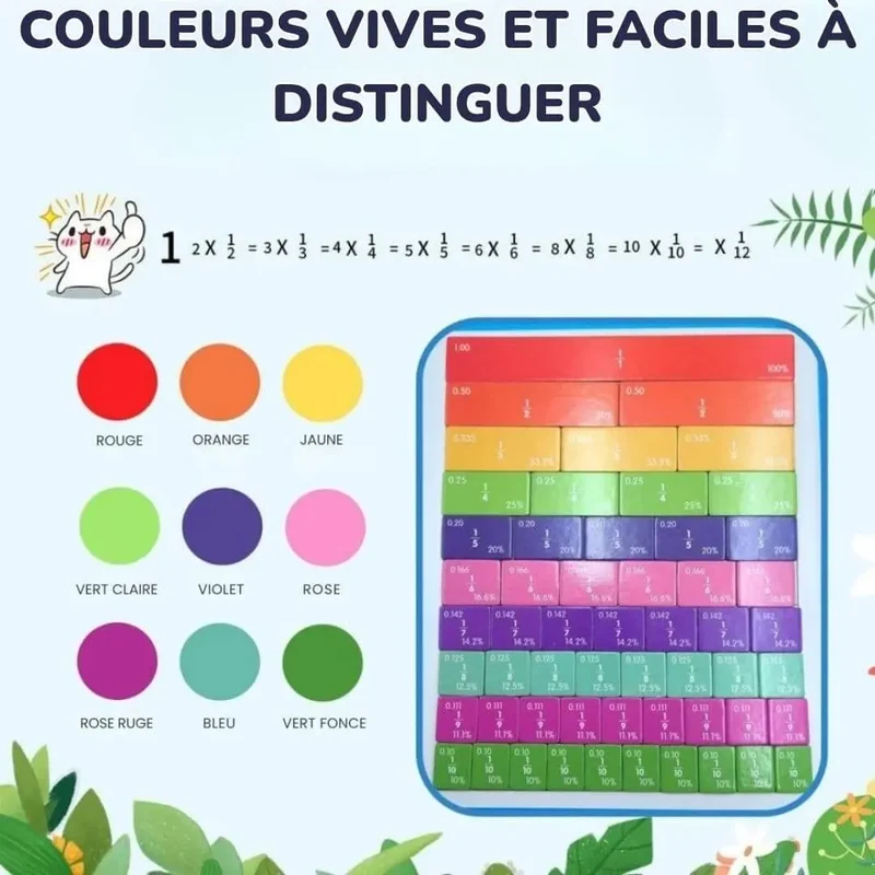 Livre de Fractions Magnétique Montessori - FractionGame™