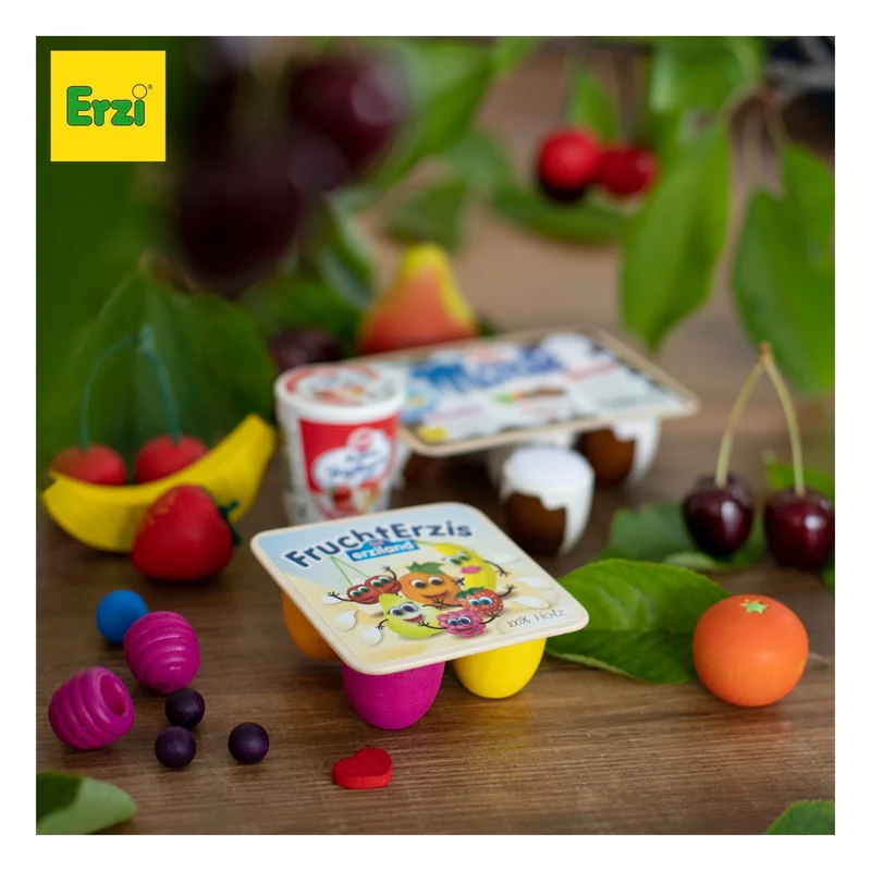 Petits suisses aux fruits en bois pour dinette