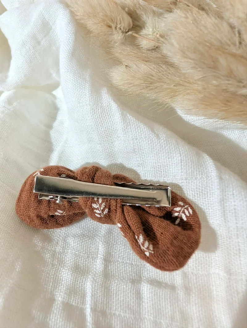 Barrette | Fleurs marron