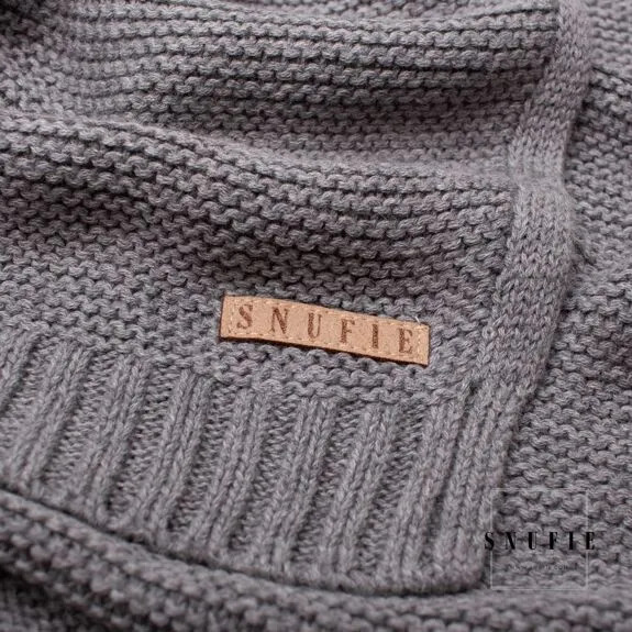 Couverture bébé maille coton gris