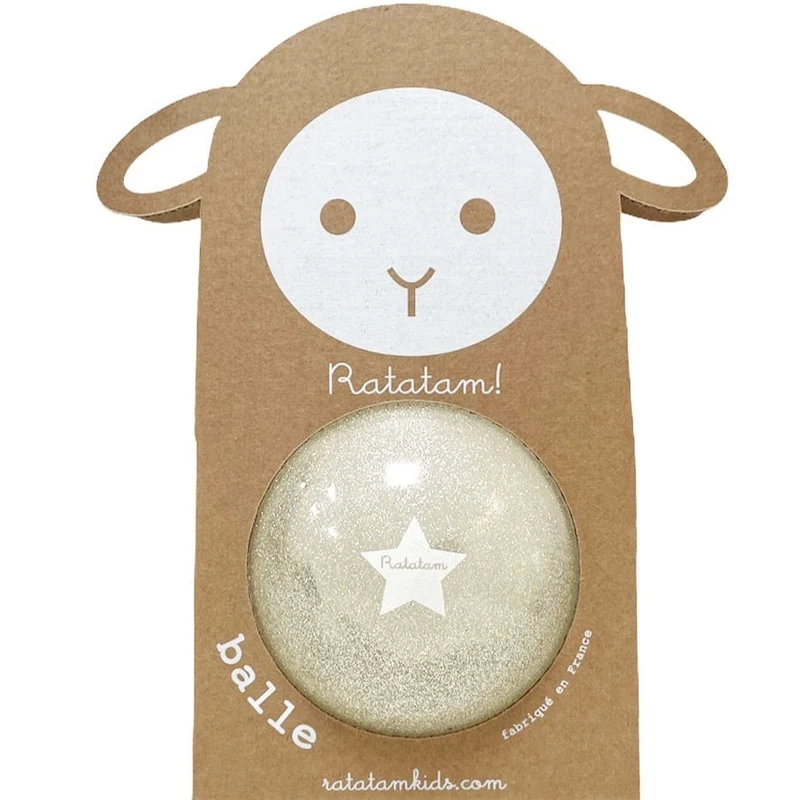 Petit ballon pailleté mouton argent 10 cm- Ratatam