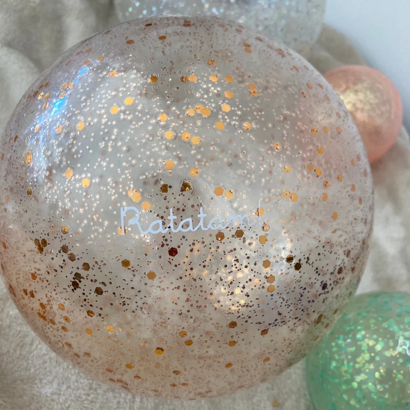 Ballon doré bulle paillettes cuivre 20 cm