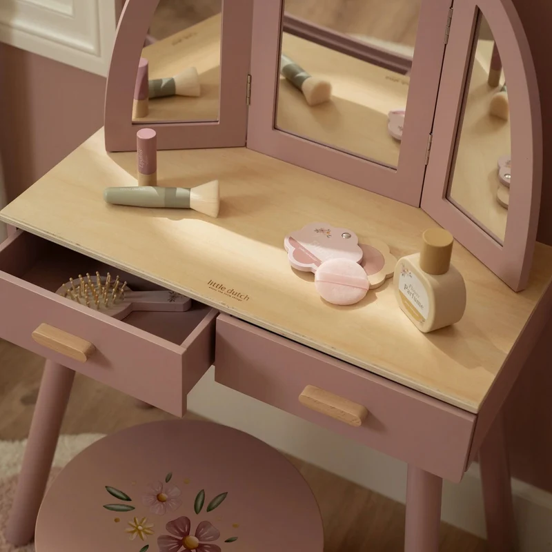Houten kaptafel groot– Roze – Essentials