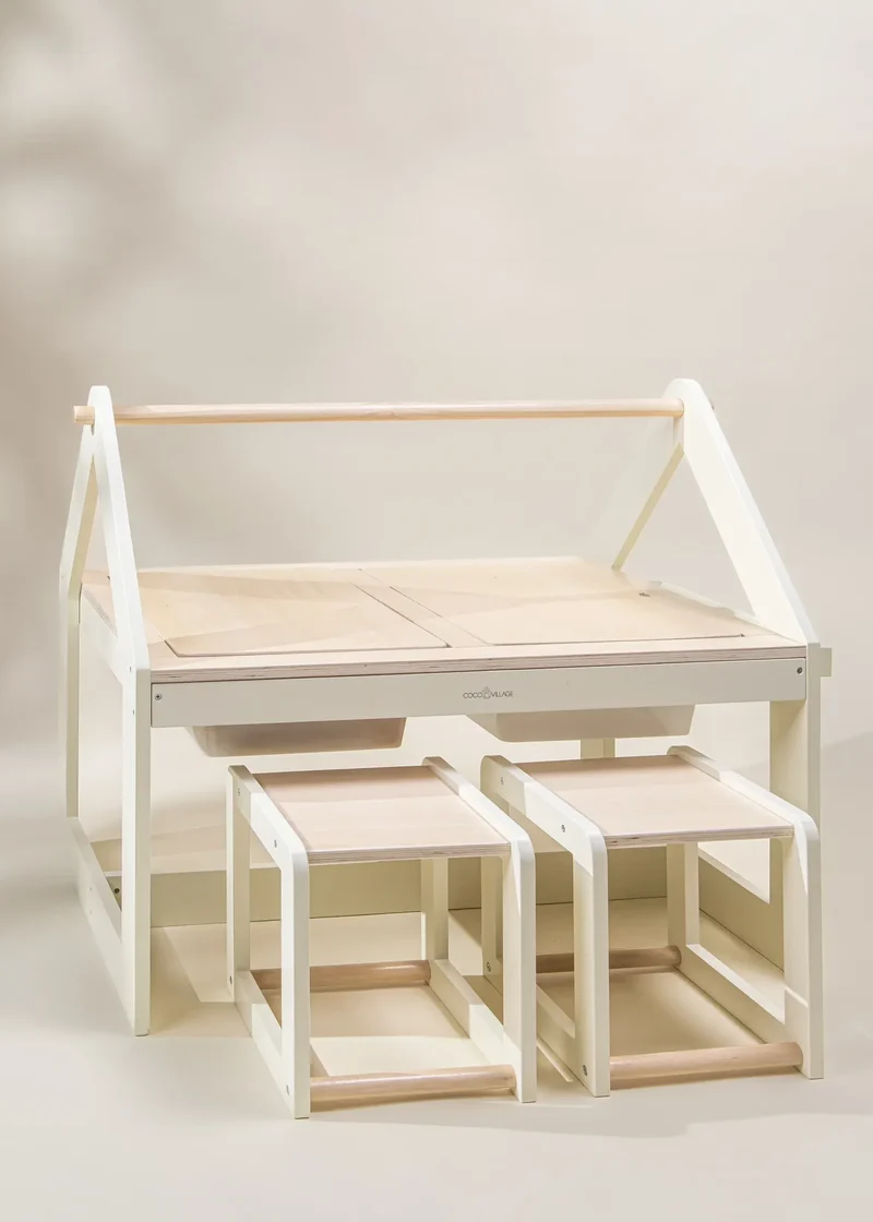 Multifunction Wooden Art & Sensory Table W/ Stools