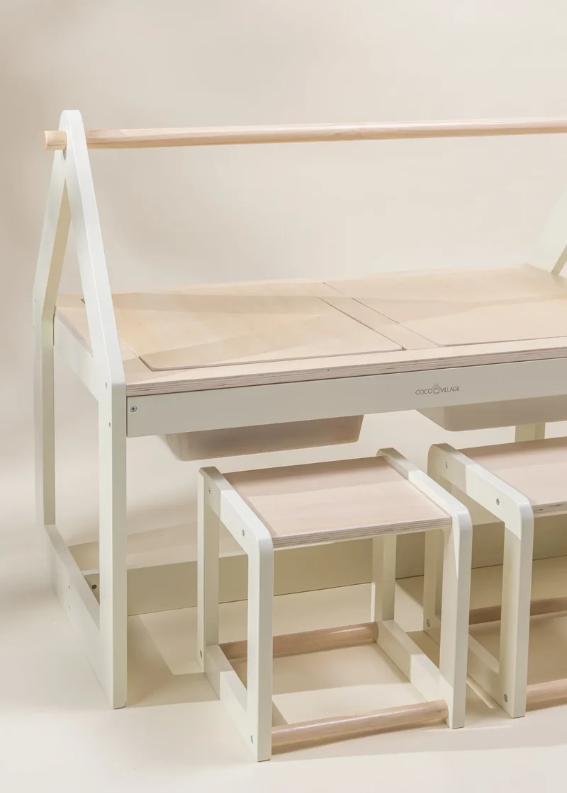 Multifunction Wooden Art & Sensory Table W/ Stools