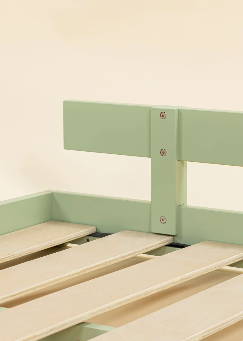 Wooden Bed Frame Rail - Seafoam