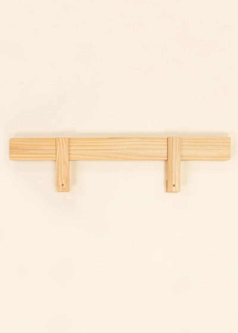 Wooden Bed Frame Rail - Natural Wood