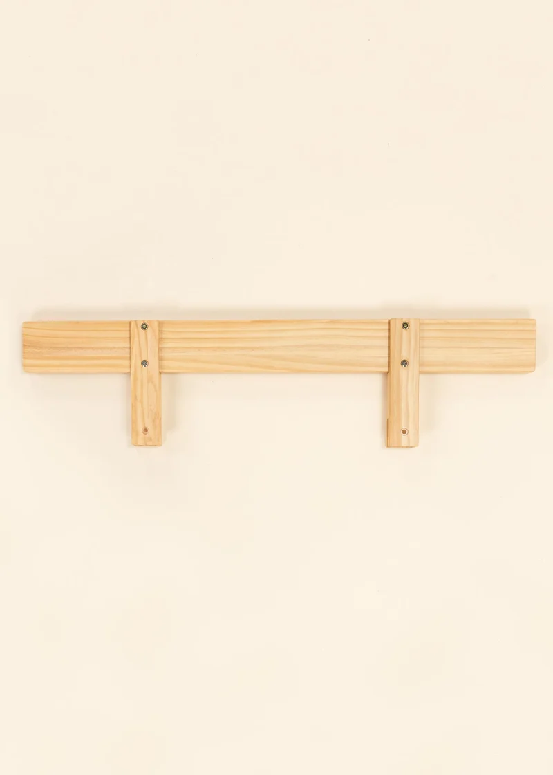 Wooden Bed Frame Rail - Natural Wood