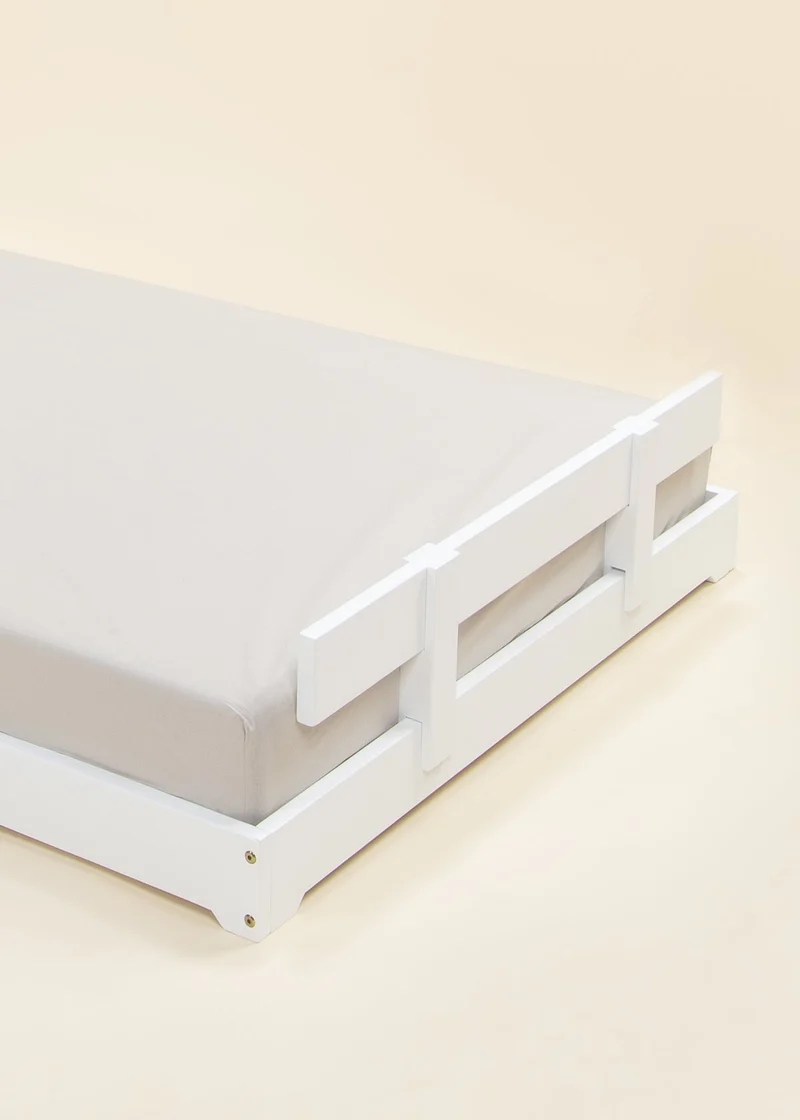 Wooden Bed Frame Rail - White