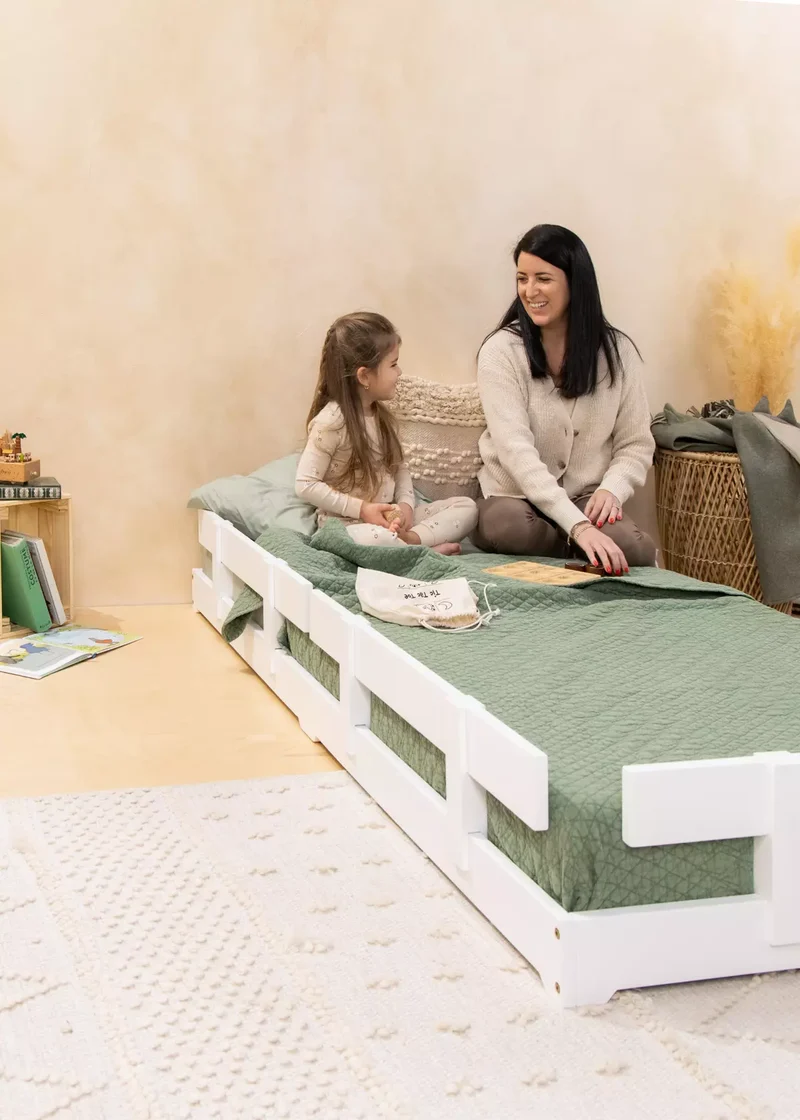 Wooden Bed Frame Rail - White