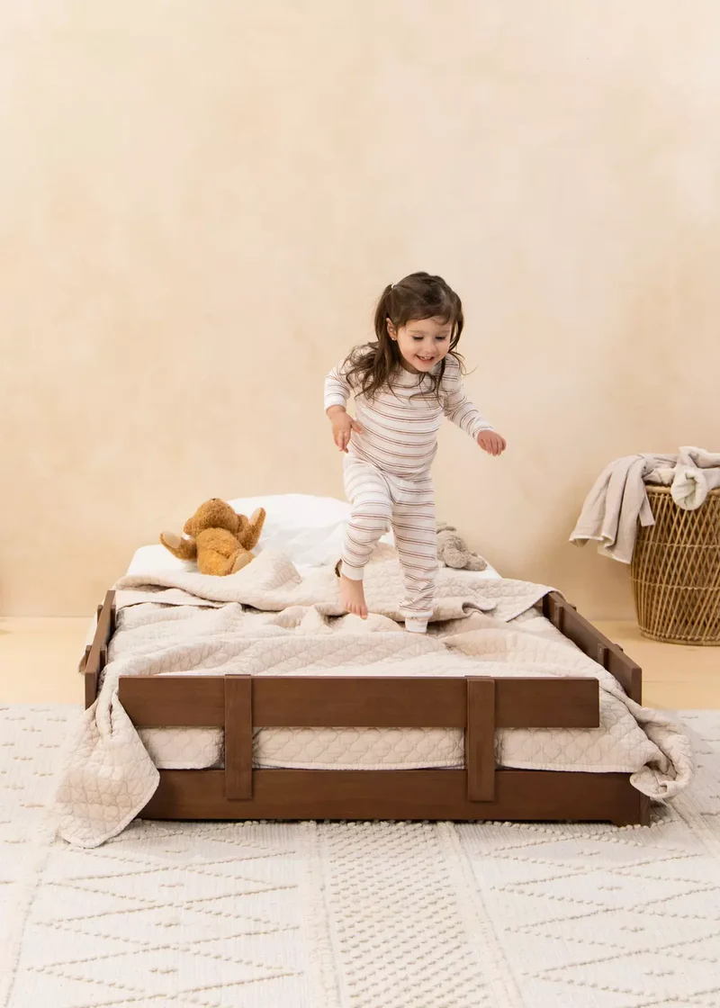 Wooden Bed Frame Rail - Walnut