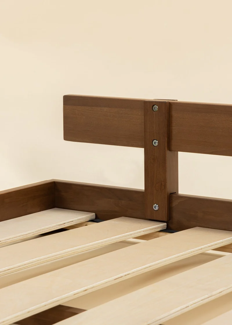 Wooden Bed Frame Rail - Walnut