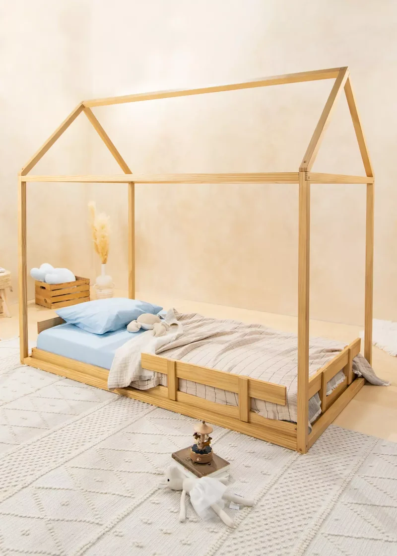 Wooden Bed Frame - Natural Wood