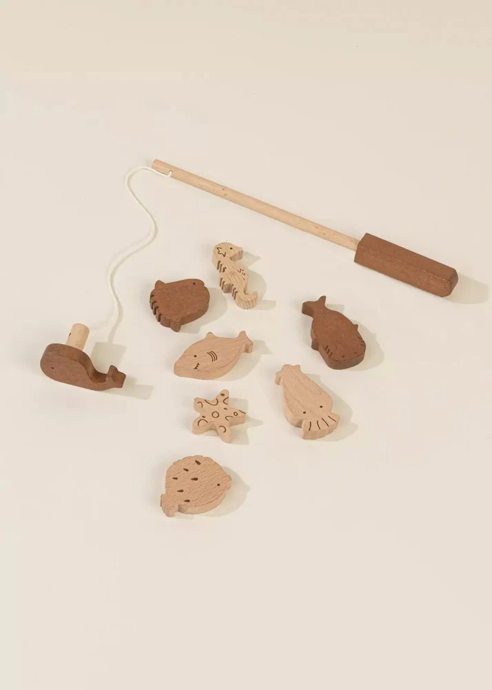 Wooden Fishing Game with Bag