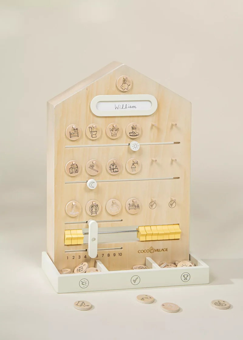 Wooden Routine, Tasks & Rewards Board