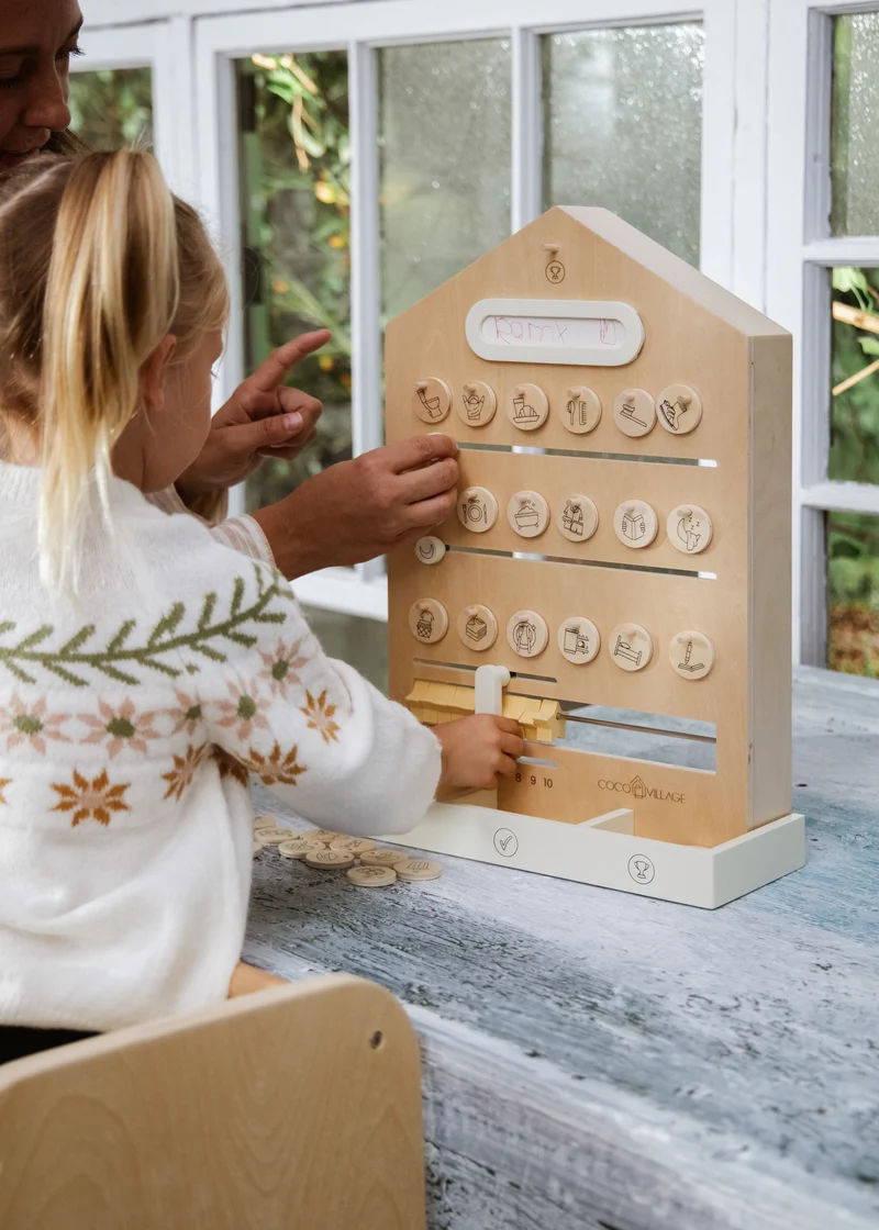 Wooden Routine, Tasks & Rewards Board