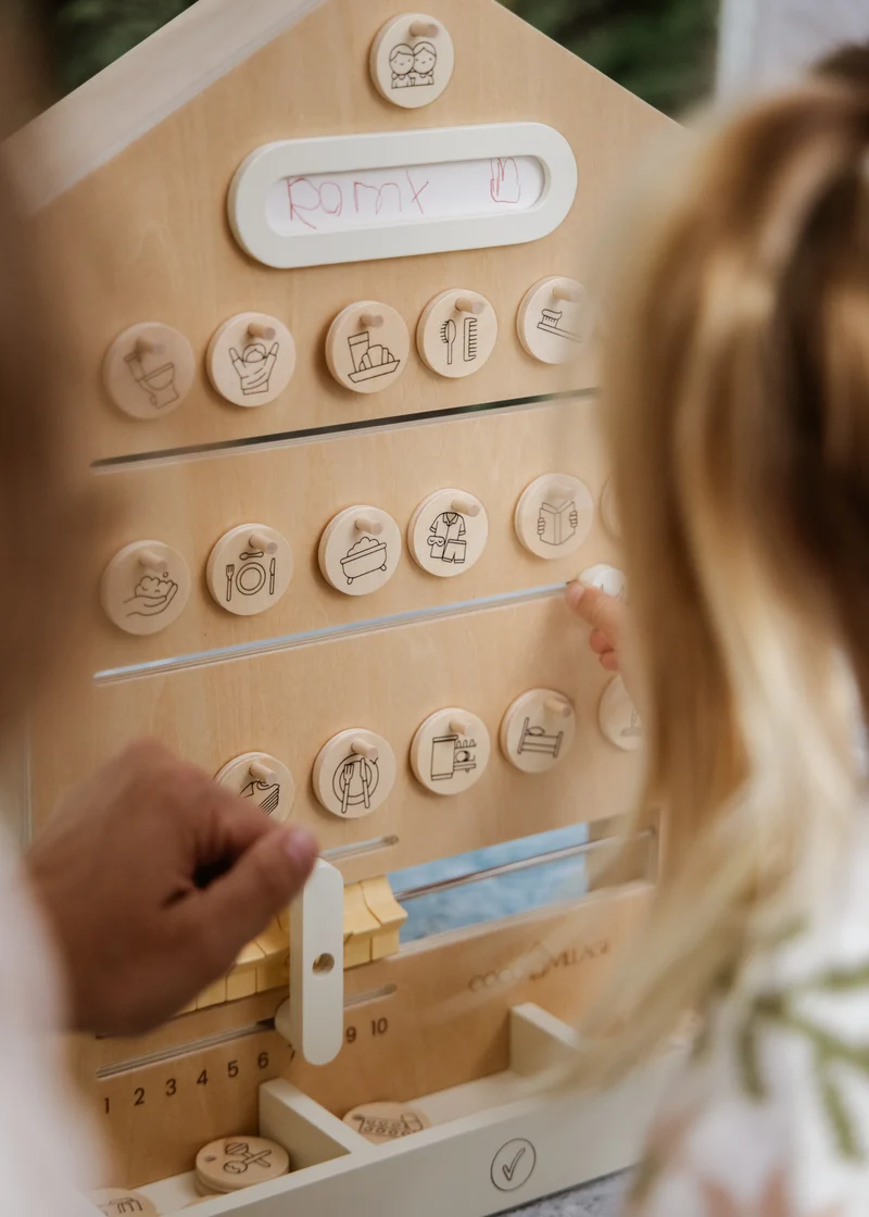 Wooden Routine, Tasks & Rewards Board
