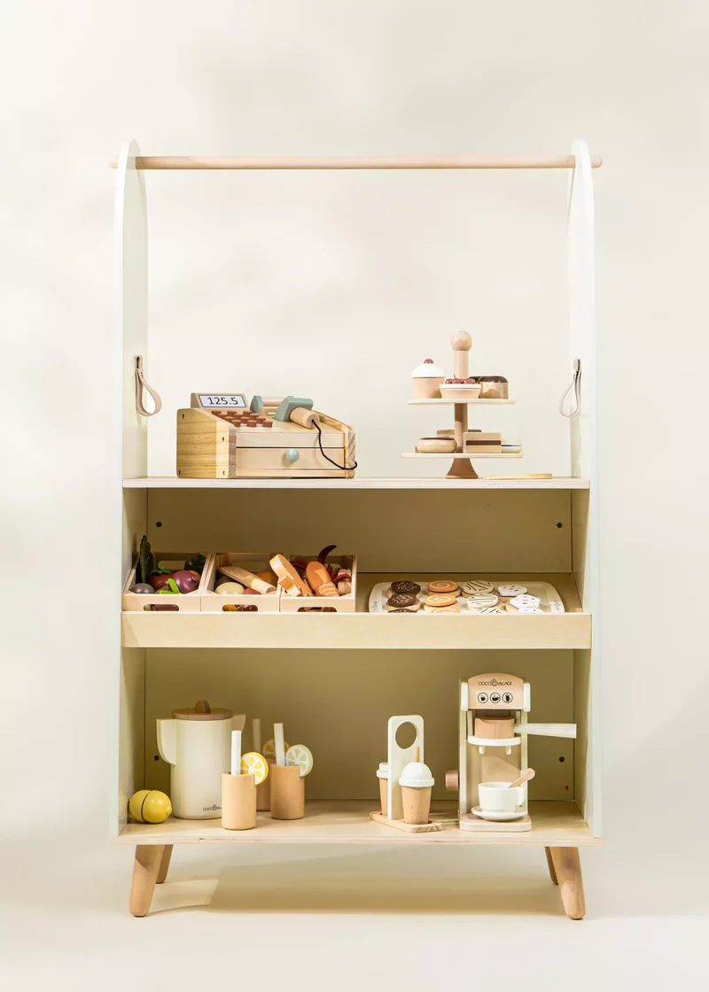 Wooden Play Market & Theater Stand