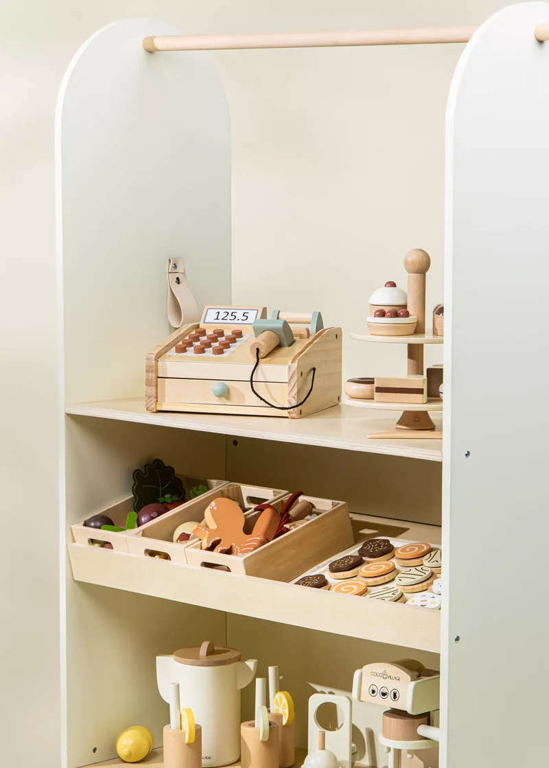 Wooden Play Market & Theater Stand