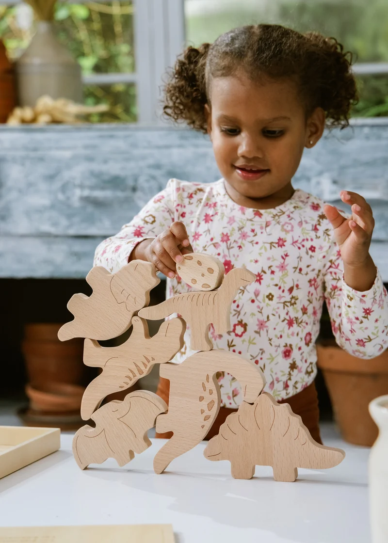 Wooden Balance Puzzle - Dino - 7 pieces