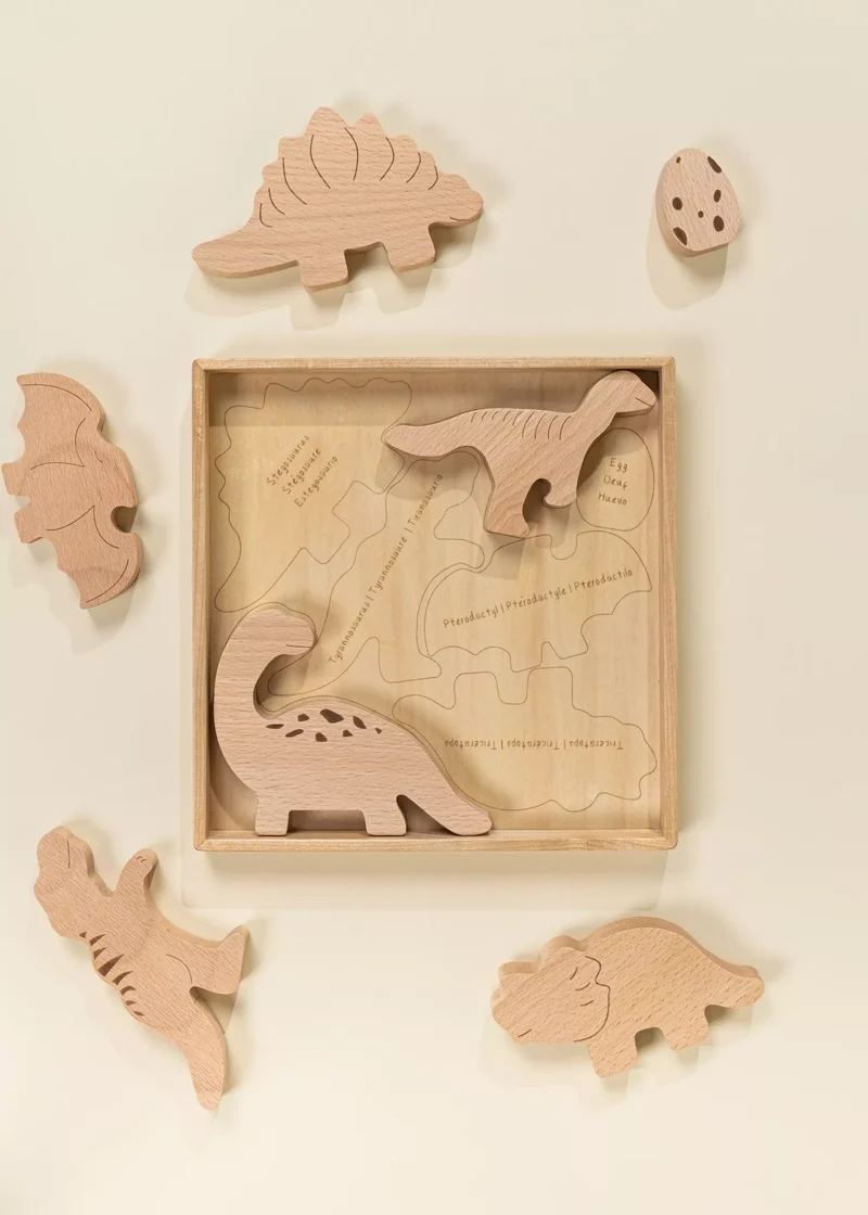Wooden Balance Puzzle - Dino - 7 pieces