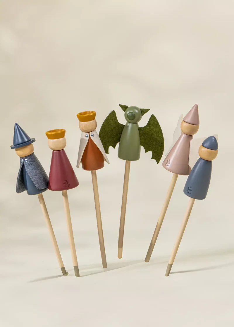 Set of 6 Wooden Puppets