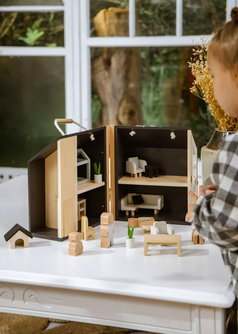 Wooden Doll House To Go