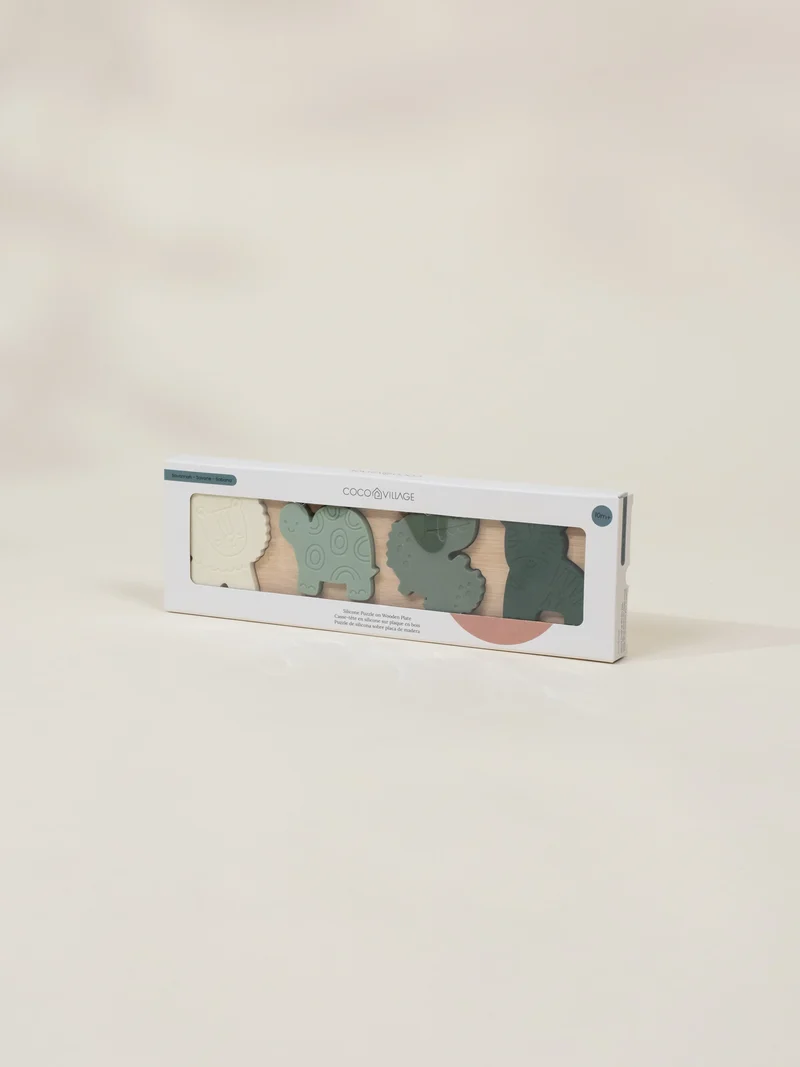 Silicone Puzzle on Wooden Plate - Savana