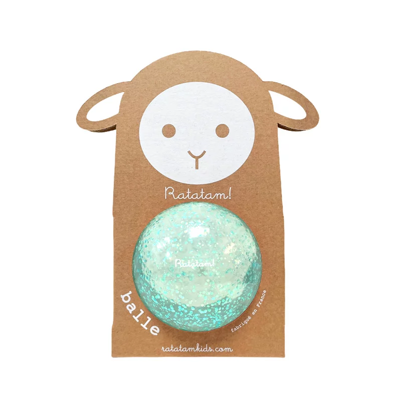 Balle de manipulation bulle bleu pailleté 10 cm - Ratatam