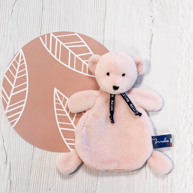 Doudou ours dorlotin rose poudre