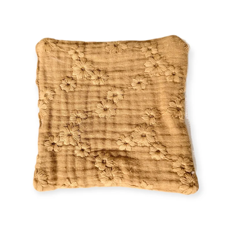 Lingette lavable | Brodé camel