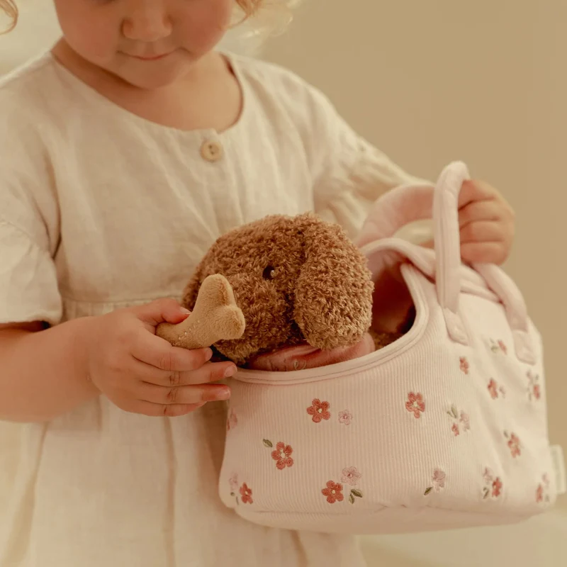 Knuffelhond in tas – Roze – Essentials