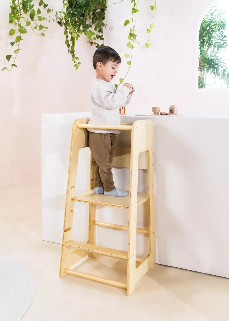 Educational Tower - Natural Wood