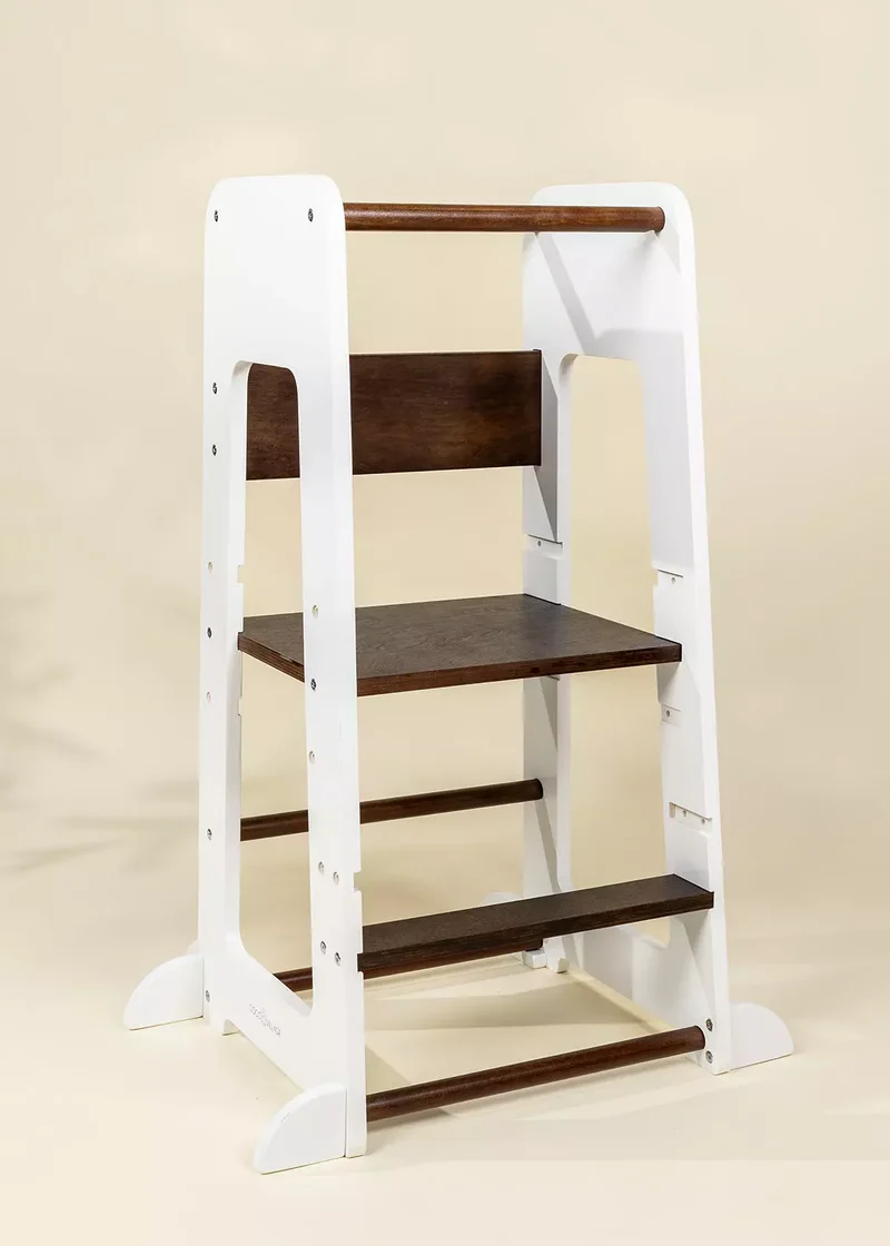 Educational Tower - Walnut & White