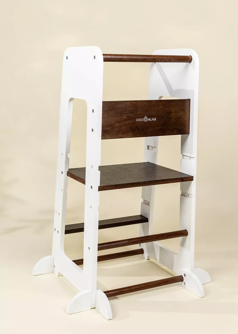 Educational Tower - Walnut & White