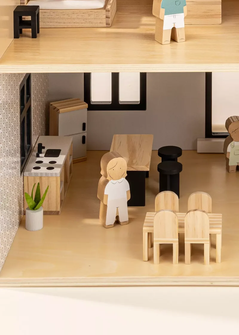 Wooden Doll House Kitchen Furniture (12 pcs)