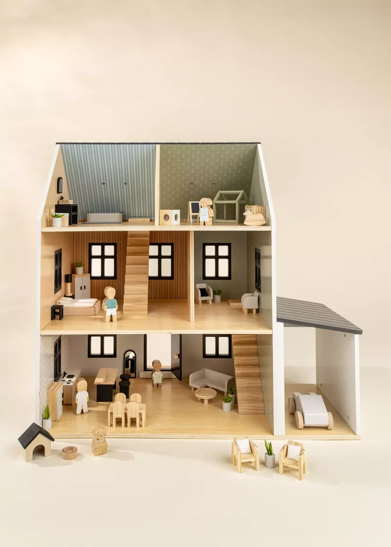 Wooden Doll House Bathroom Furniture (6pcs)