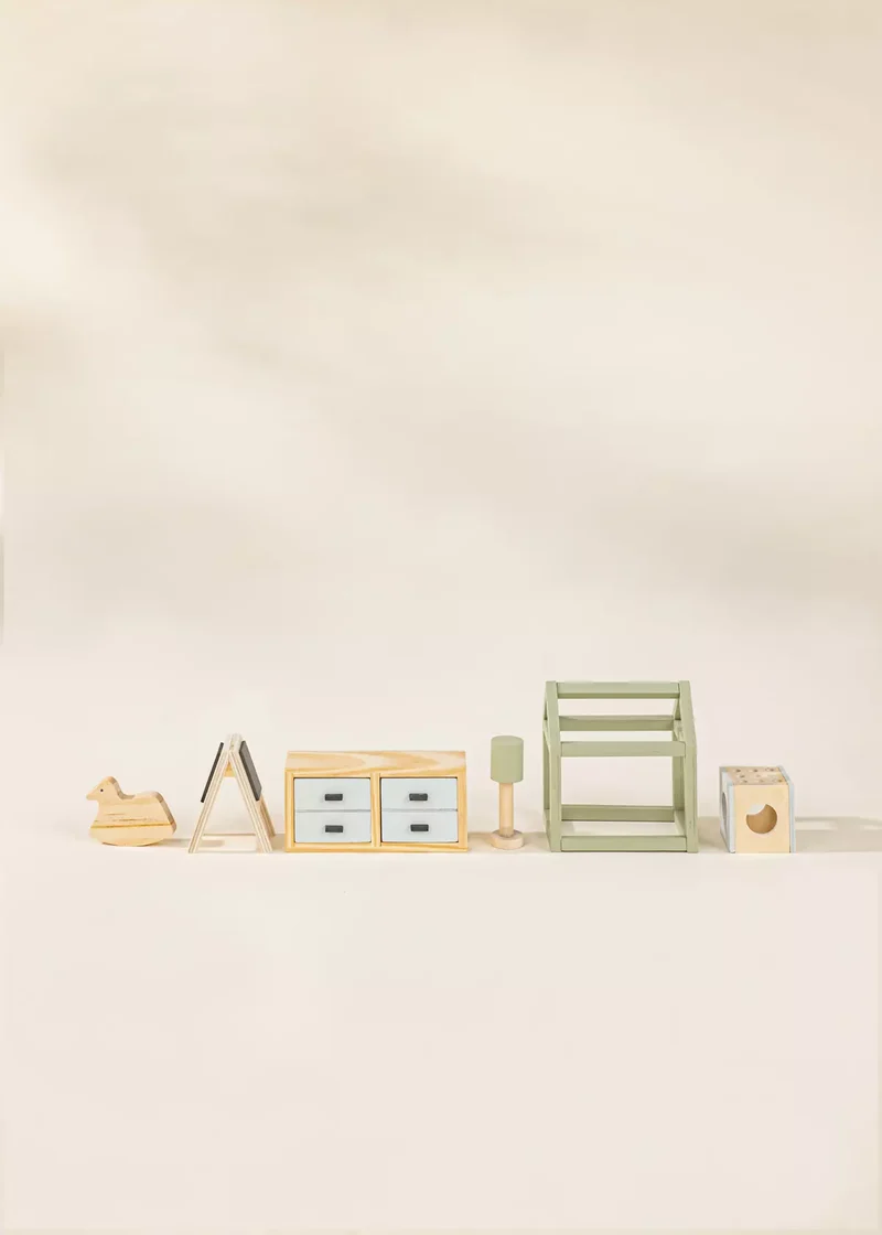 Wooden Doll House Kids Room Furniture (10pcs)