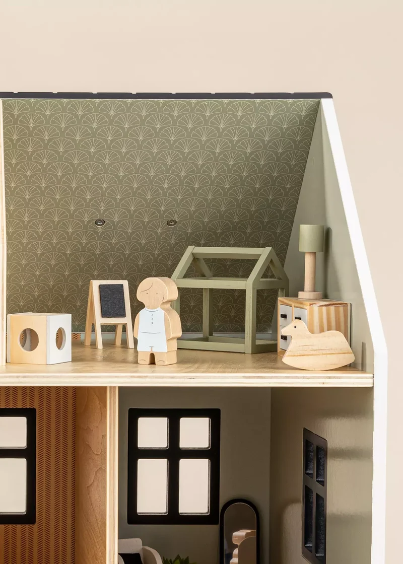 Wooden Doll House Kids Room Furniture (10pcs)