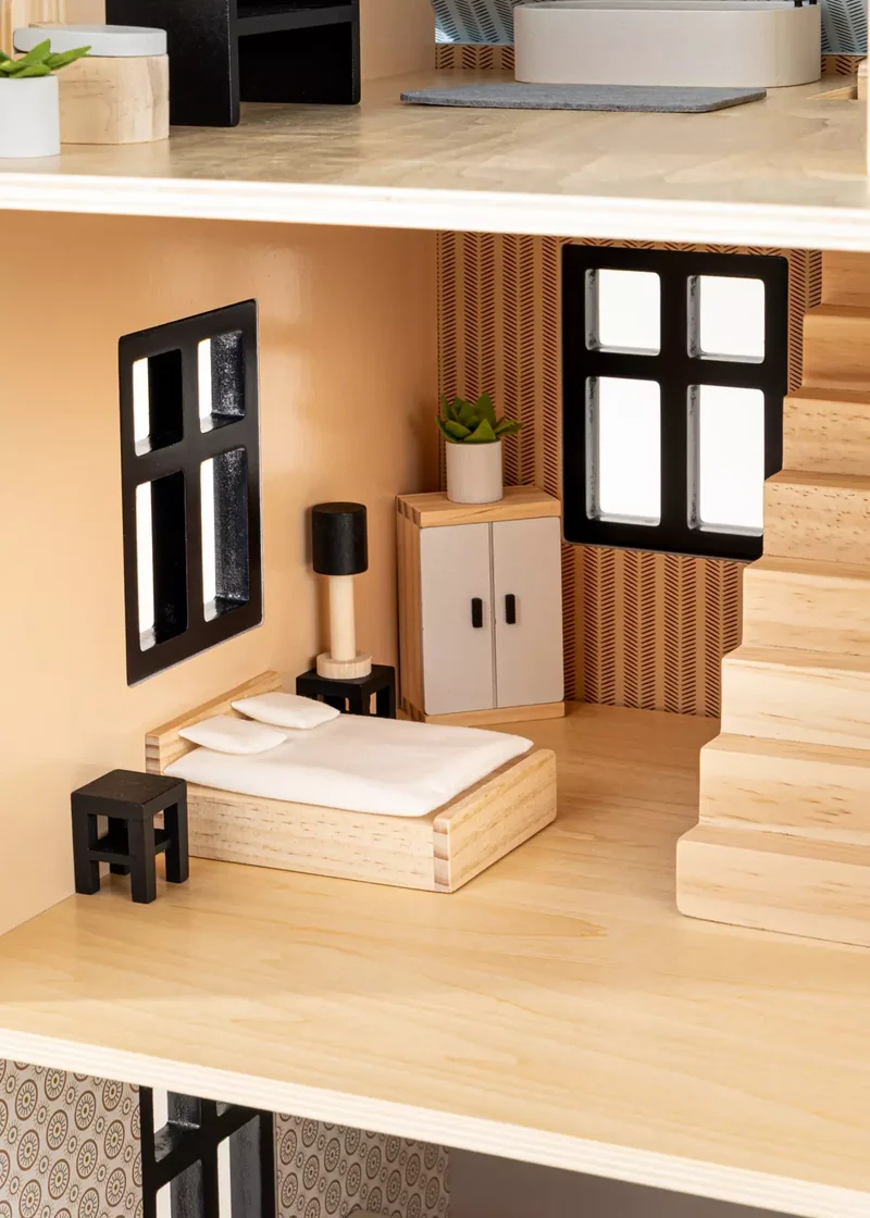 Wooden Doll House Master Bedroom Furniture (9 pcs)