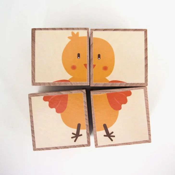 Cubes en bois - Animaux de la ferme