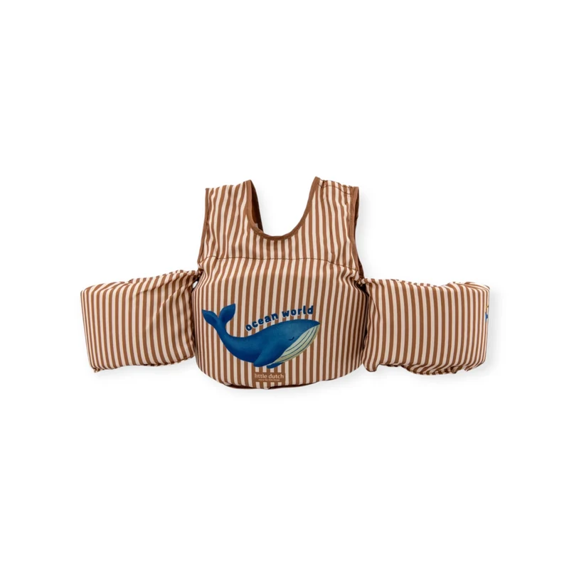 Gilet de natation avec brassards | Rayures marron