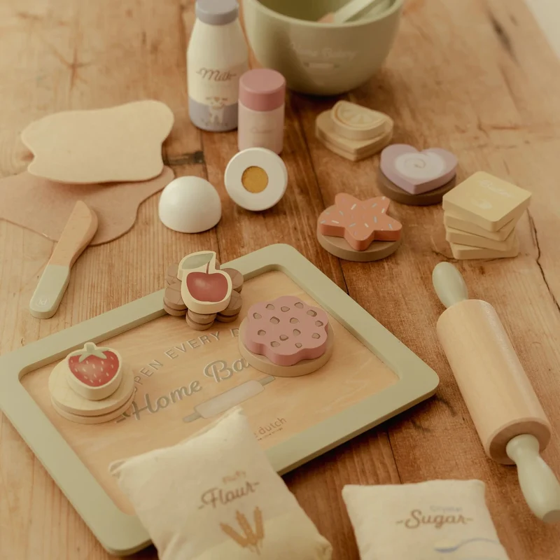 Houten bakset – Meerkleurig – Essentials