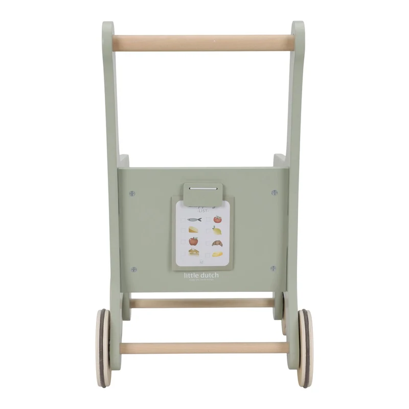 Houten winkelwagen - Groen