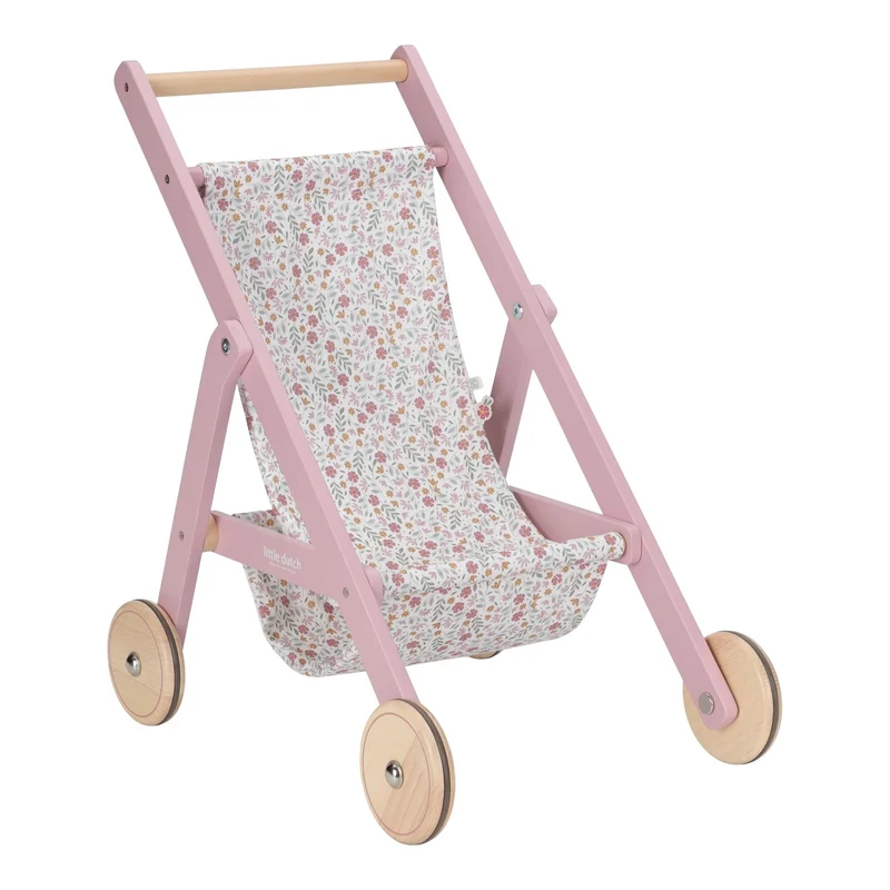Houten poppenbuggy - Roze - Essentials