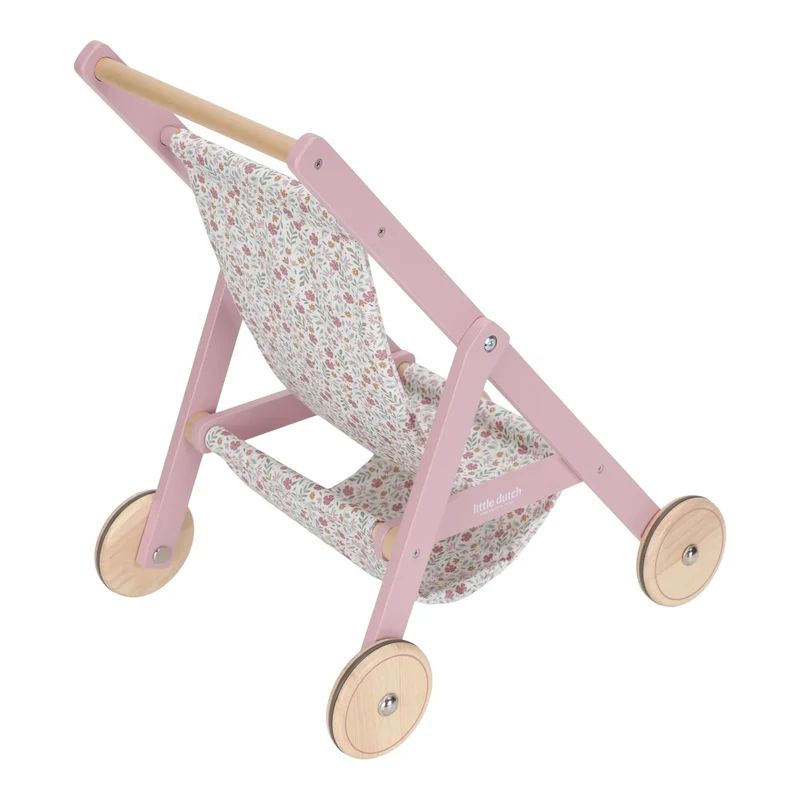 Houten poppenbuggy - Roze - Essentials