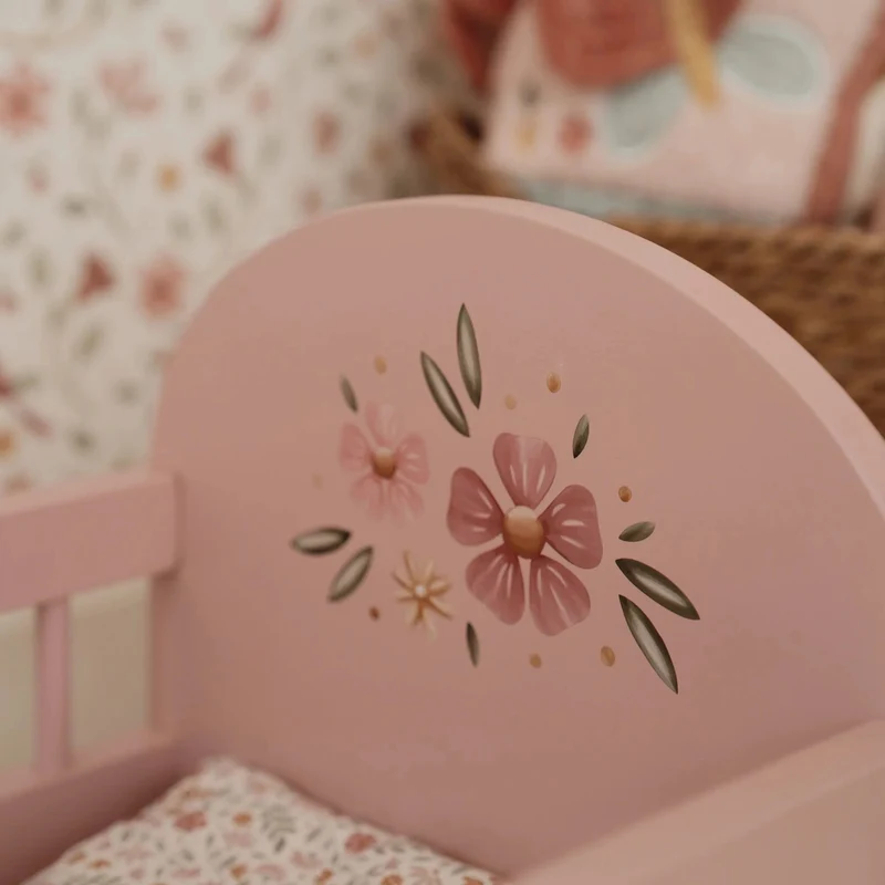 Houten poppenbedje - Roze - Essentials